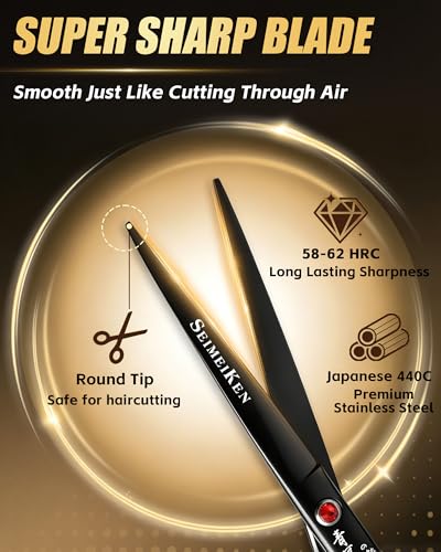 Professional Hair Cutting Scissors Kit, 6.5" 5-Piece Barber Set