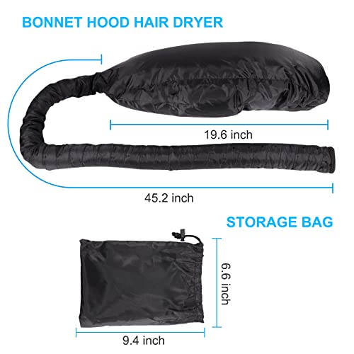 Large Hooded Hair Dryer Bonnet Cap with Long Tube