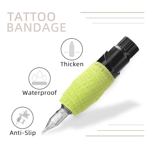 6pc Self-Adhesive Cohesive Bandage Wrap Set - Tattoo Grip & Athletic Tape