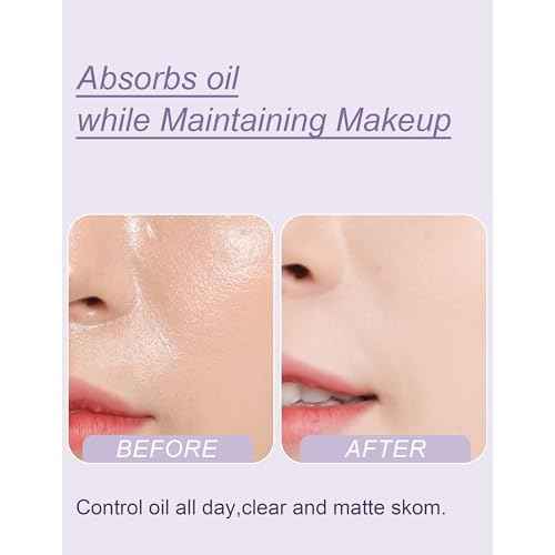 600 Sheets Oil Blotting Paper with Patterns - Absorbs Excess Face Oil, Controls Shine, Gentle for Makeup Use