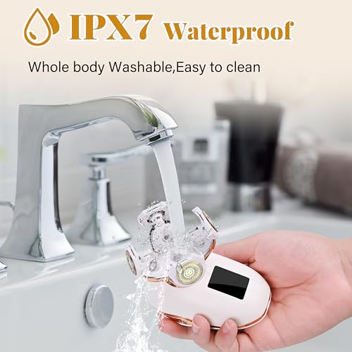 Electric Razors for Women Legs, 5 in 1 Electric Shaver for Women Private Area - Bikini Trimmer for Body Facial Hair Removal, Wet Dry Use Trimmer Cordless Rechargeable Lady Shaver with LED Display