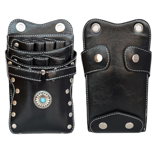 7-Slot Hair Scissors Waist Bag | PU Leather Barber Tool Holster