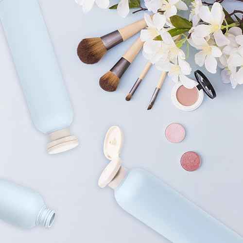 3Pcs 8.8oz Flip Top Squeeze Bottles,Reusable and Refillable Leak Proof Travel Bottles,For Lotions,Facial Creams,Shampoos,Hair Conditioner (Blue)