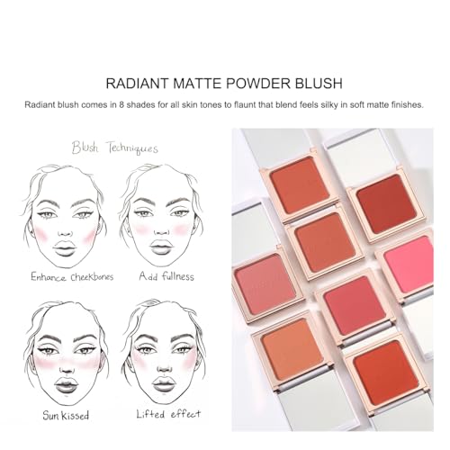 Corlo Matte Blush Powder - Highly Pigmented Buildable Cheek Color