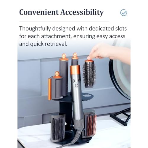 Curling Iron Storage Holder Attachments Compatible with Dyson Airwrap Organizer Wall Mounted Stand, Hair Wrap Rack on Desktop Accessories for Home/Bathroom