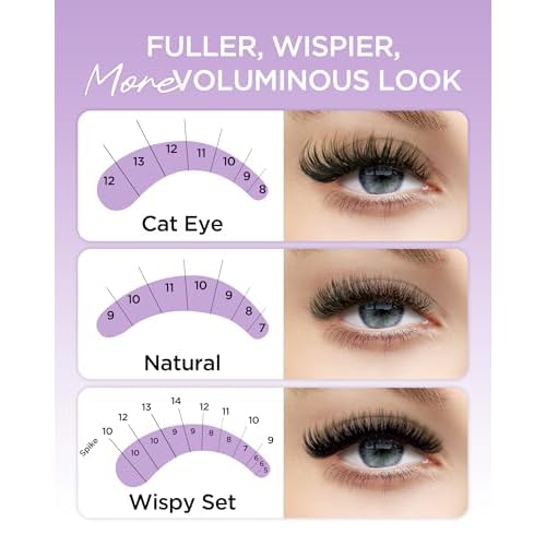 BEYELIAN Premade Lash Fans, 320 Fans Pre Made Fans Volume Lash Extensions 3D 6D 8D 10D 12D 20D 0.07 C/D Curl Save Time Eyelash Extensions for Professional Salon, 8-15mm MIX Easy to Use (10D-0.07-C)
