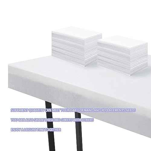 200 Pieces White Disposable Bed Sheets Non-woven Fabric SPA Table Sheet Bed Cover for Massage Beauty Tattoos,31'' x 71''