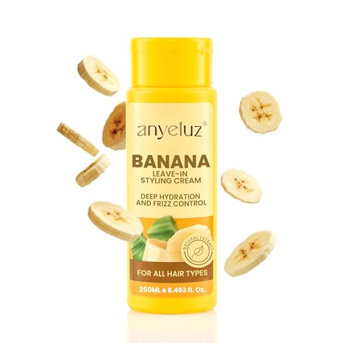 ANYELUZ Banana Leave-In Cream for Frizz Control, 8.4 Oz