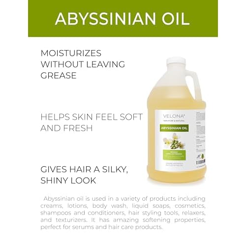 velona Abyssinian Oil 64 Fl Oz | 100% Pure and Natural Carrier Oil | Hair, Body Care | Use Today - Enjoy Results