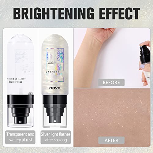 Dewy Makeup Setting Spray Shimmer Glow Finish Hydrating Illuminating Finishing Spray for face Lightweight Long Lasting Make Up Fixing Hydrate Skin for a Bright Look 3.15 Fl Oz