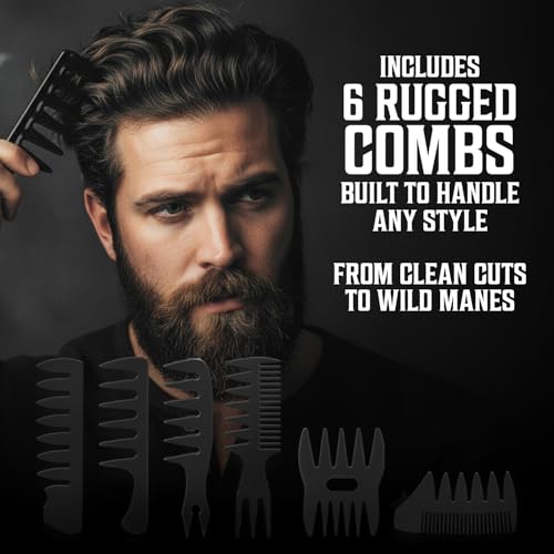 Viking Revolution Men's Hair Care Kit - Sea Salt Spray, Clay, Powder & Combs