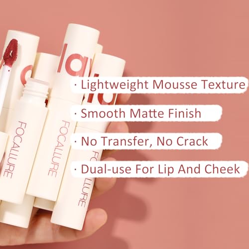 FOCALLURE TRUE MATTE Liquid Lipstick, Velvet Matte Lip Color, No Smudge & Non-drying lipstick, High Comfort for All-Day Wear, Vigor Lust