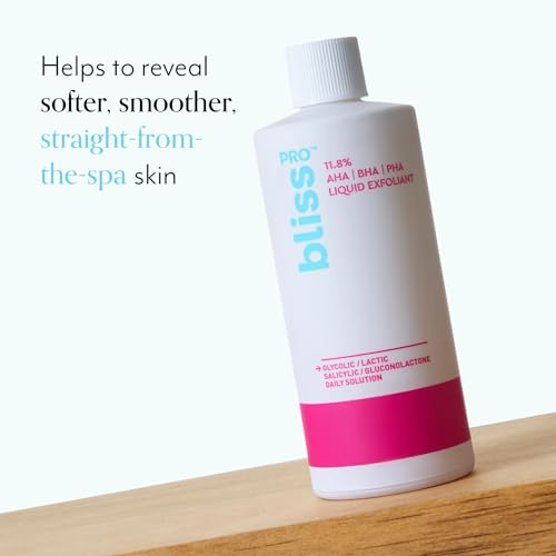 BlissPro™ Liquid Exfoliant - Daily Exfoliating Treatment with 11.8% AHA, BHA, PHA - 4 Fl Oz | Smooths Skin Texture, Reduces Pores & Fine Lines