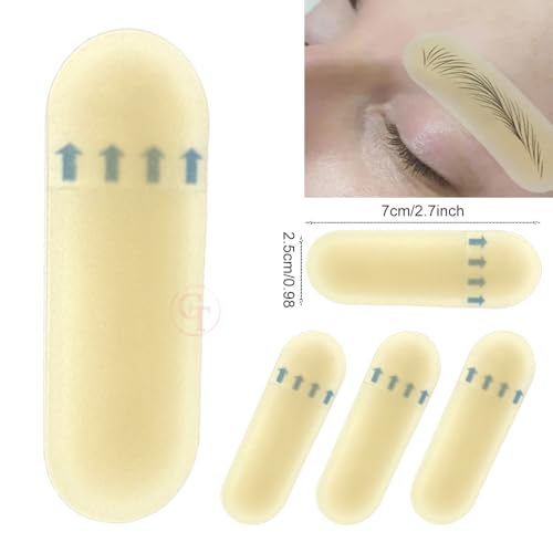 10pcs/box Transfer Eyebrow Skin Sticker Silicone Eyebrow Protection Waterproof Tape Permanent Tattoo Training Real Operation Practice (10pcs/bag)