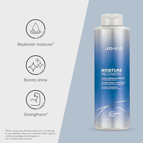Joico Moisture Recovery Moisturizing Shampoo | For Thick, Coarse, Dry Hair | Replenish Moisture | Restore Smoothness & Elasticity | Reduce Breakage | Increase Strength | With Jojoba Oil & Shea Butter
