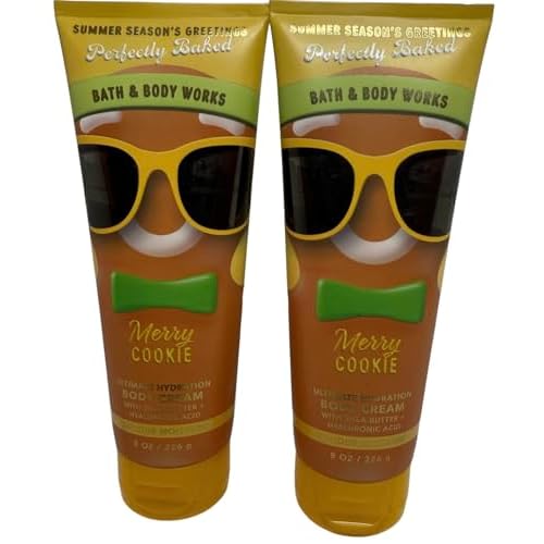 Bath & Body Works Merry Cookie Ultimate Hydration Body Cream 8 Ounces Pack of 2