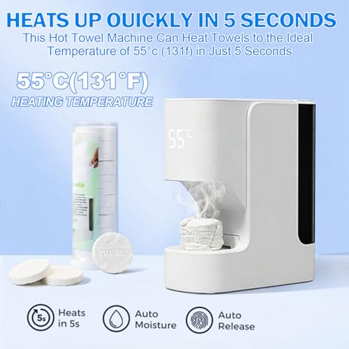 Hot Towel Warmer Machine with 5-Second Heating & Smart Voice Alert