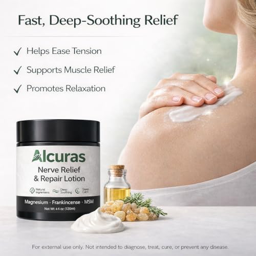 Alcuras Cream, 4 fl oz Arnica Cream & Magnesium Cream&Frankincense for Knee, Lumbar, Neck, Hand and Foot (1 pcs)