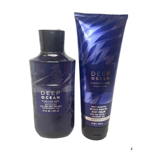 Bath & Body Works Men's Deep Ocean Ultimate Hydration Body Cream and Body Gel Wash 2 Piece Set