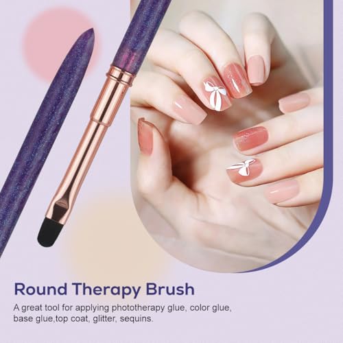 YIHUALE 5-Piece Purple Nail Art Brush Set for DIY Manicure & Nail Design