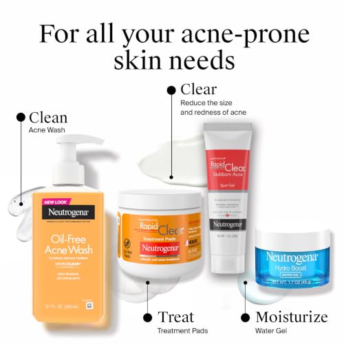 Neutrogena Rapid Clear Acne Pads, 2% Salicylic Acid, 60 Count