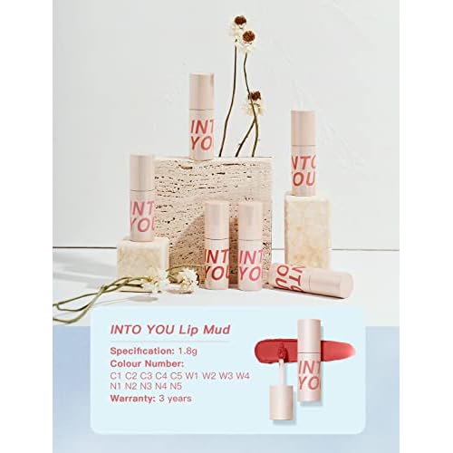 INTO YOU Matte Lipstick, Super Stay Lip Mud for Women, Lip Stain Long Lasting Waterproof, Lip Color Soft Lightweight, Smooth Lip Clay Mousse, Dual-Use For Lips And Cheek, Nude Lipstick (C5)