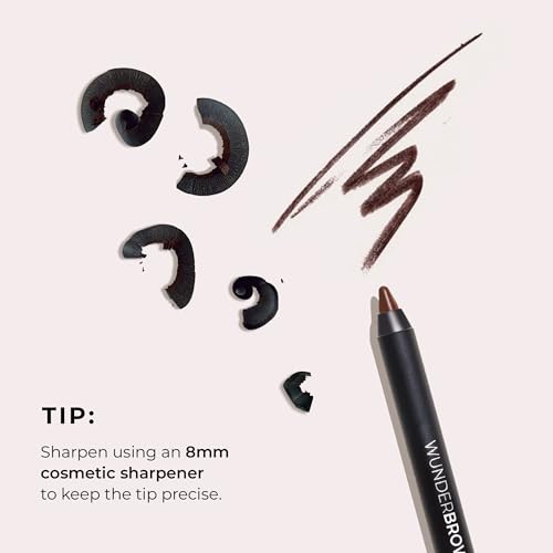 WUNDERBROW Waterproof Eyeliner Pencil - Smudge-Proof, Intense Noir, 24H Long-Wear