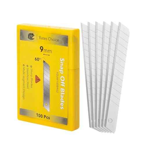 Bates Snap Off Blades, 100pcs, 9mm, 60 Degree, Stainless Steel Razor Blades