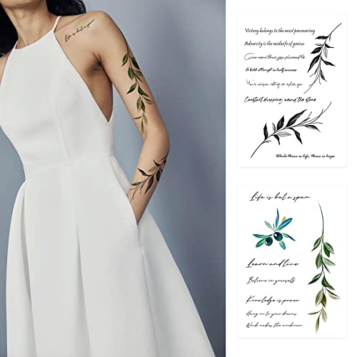 Words Temporary Tattoos for Women & Men | Waterproof