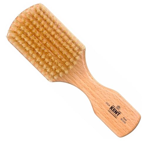 Kent OG4 Rectangular Beachwood Gentlemen's Hair Brush and Facial for Beard Care - Exfoliating Natural Boar Bristle Brush for Mens Grooming, Hair Care, and Beard Straightener for Men's