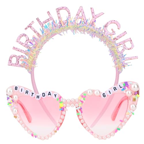 Pink Birthday Girl Headband & Sunglasses Party Kit - Jaciya Celebration Accessories