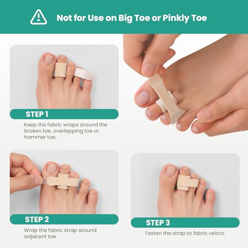 Hammer Toe Straightener Wraps - 8 Pack Toe Splints (Large)