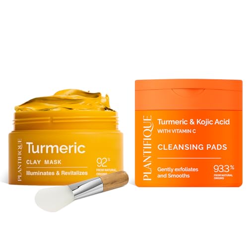 Korean Turmeric Clay Mask & Cleansing Pads Set with Vitamin C