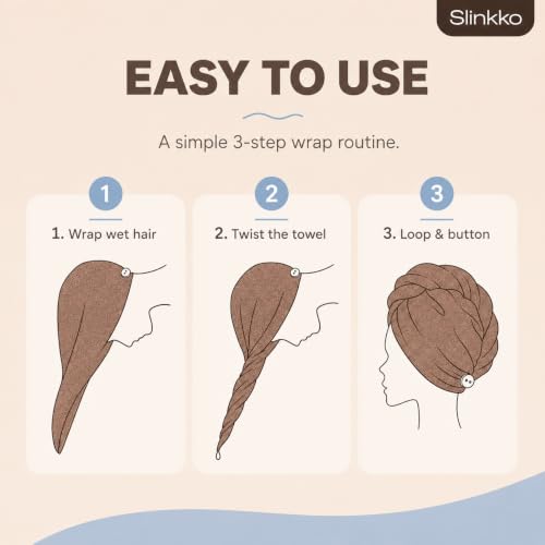 Microfiber Hair Towel Wrap for Women - Quick Dry & Ultra Absorbent