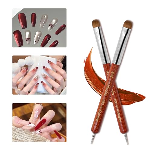 Kolinsky Dual-Ended French Nail Brush & Dotting Pen Set