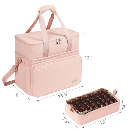 HOMEST Nail Polish Organizer - 80 Bottle Capacity with Lamp Storage