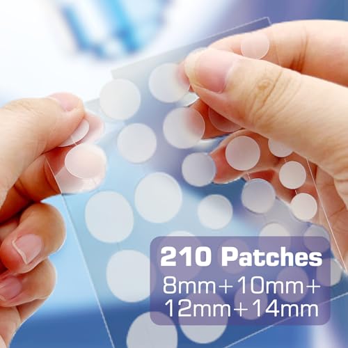 Acne Pimple Patches (210 Pack), Hydrocolloid Acne Patches with Tea Tree Oil & Salicylic Acid, Pimple Patches for Face Zits Breakouts, Hydrocolloid Acne Dots for Zits Blemishes Patches