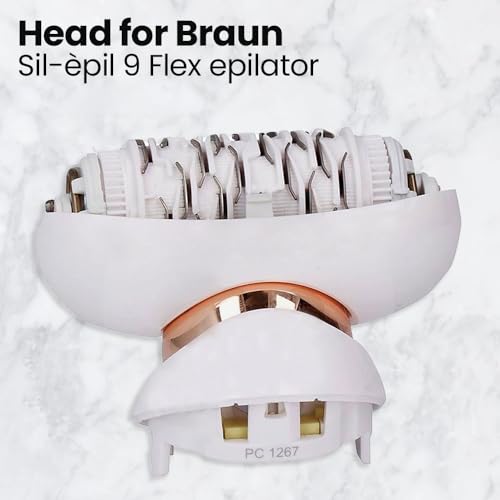 Hair Removal Head Replacement 81719648 Compatible with Braun Epilator Silk-?pil 9 Flex, Type 5380 | for Models 9001, 9002, 9003, 9010, 9020, 9030, 9100, 9200, 9300