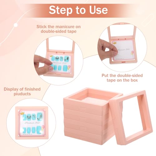 30 Pcs Nail Display Box with Double Sided Tape & Storage Organizer for Nails & Small Items