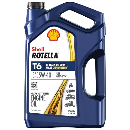 Shell Rotella T6 5W-40 Diesel Engine Oil, 1 Gallon (Case of 3)