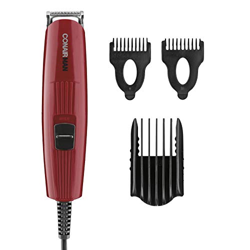ConairMAN Corded Beard & Mustache Trimmer with Nose & Ear Hair Attachments, 5-Position Comb Kit
