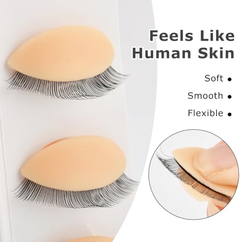 6 Pairs Replacement Eyelids with Lashes for Mannequin Head