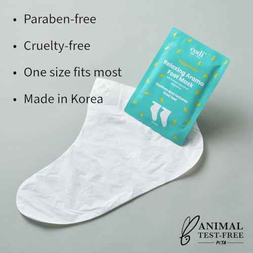 Relaxing Aroma Foot Mask 6 Pairs | Natural Scent | Soothes & Restores Dry Feet | Hydrating Treatment for Cracked & Rouch Heels | Korean Skincare (Lavender + Peppermint)