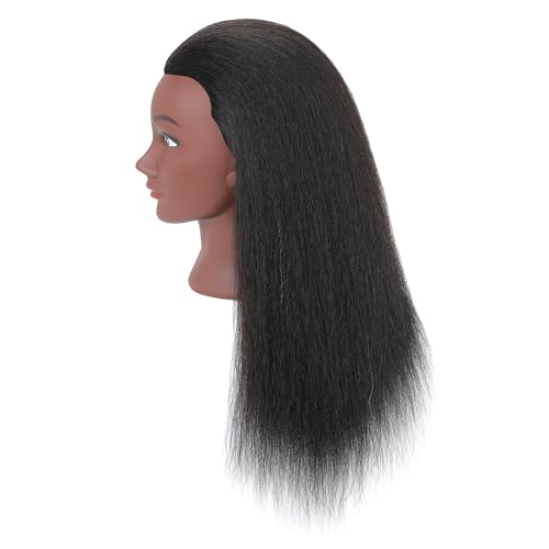FUTAI 100% Human Hair Mannequin Head 22" with Stand