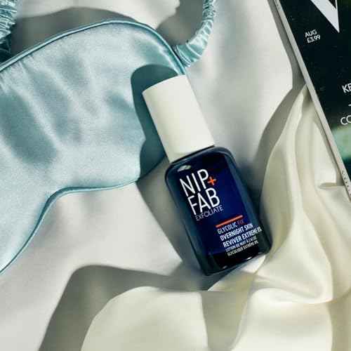 Nip+Fab Glycolic Fix Overnight Skin Reviver Extreme 8%, 1.52 fl oz, Face Skin Exfoliant with Lactic Acid and Special Formula to Soften, Hydrate and Regenerate