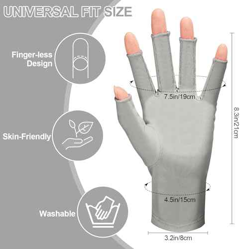 chemotex UV Nail Gloves: Professional UPF50+ Gel Manicure Protection - Art Skin Care Fingerless Gloves for Gel Nail Lamp
