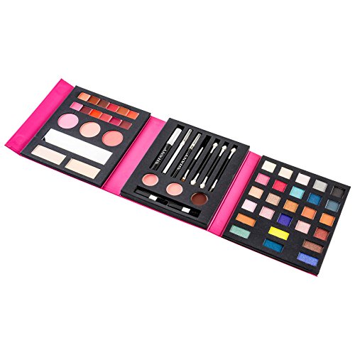 SHANY Beauty Book Makeup Kit All in one Travel Makeup Set - 35 Colors Eyeshadow, Eye brow, makeup blushes, powder palette,10 Lip Colors, Eyeliner pens & makeup Mirror - Holiday Makeup Gift Set