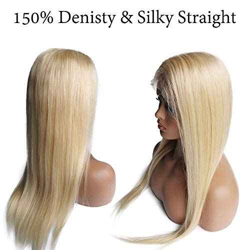 T-part Blonde Human Hair Wigs Human Hair Pre Plucked 13x4x1 T-Part Straight Lace Front Wigs with Baby Hair 150% Density Brazilian Blonde Human Hair Wigs for Black Women Swiss Lace 12''