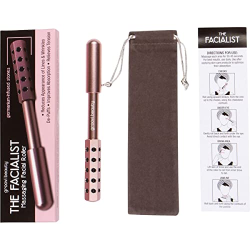 Face Roller Massaging Stones Uplift Skin, Promote Lymphatic draining, Reduces fine Lines & Wrinkles, de-Puffs The Skin & Reduces Facial Muscle Tension | No Batteries