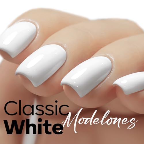 Modelones White Gel Nail Polish - 15ml Soak Off UV/LED French Manicure
